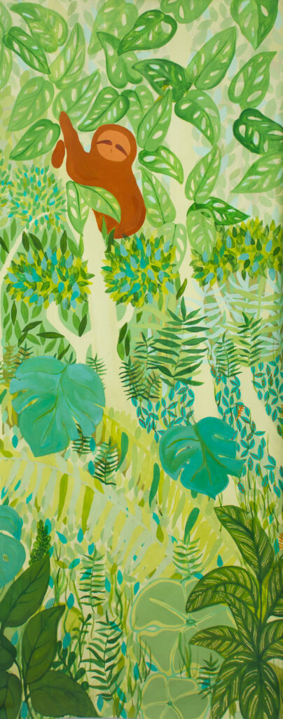 Katé Aráoz, Mon jardin sécret n'est plus imaginaire, Acrylic on linen, 200 x 200 cm, 2019 - 2020